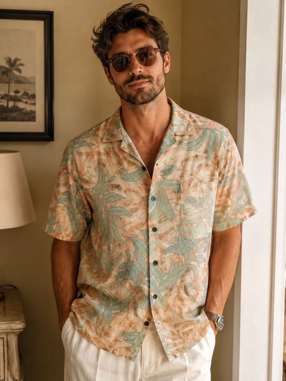 NWOT Men's Tommy Bahama Silk Floral Hawaiian Short Sleeve Camp Shirt Size LARGE